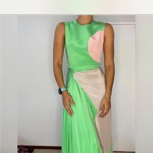 Roksanda Ilincic Silk Green and Pink Dress